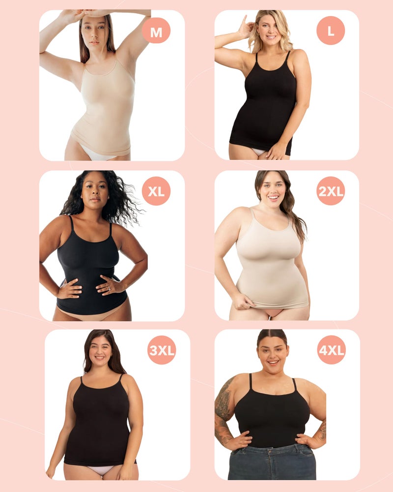 SHAPERMINT Womens Tops - Scoop Neck Cami Body Shaper for Women, Shapewear Tummy Control, Camisole Tank Tops for Women - Image 3